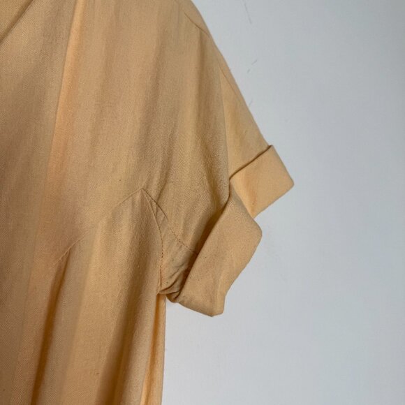 Gal Meets Glam | Vanessa Button-Down Linen Blend Dress in Butter Yellow - 2 - Picture 5 of 10